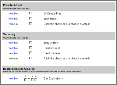 Snapshot Electronic Ballot