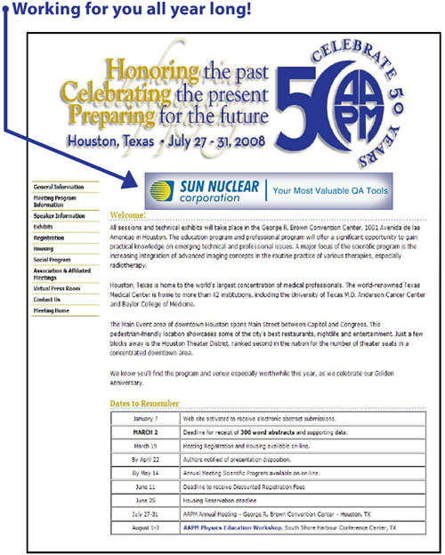 AAPM 50th Anniversary Banner Advertising