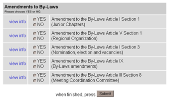 Snapshot Electronic Ballot