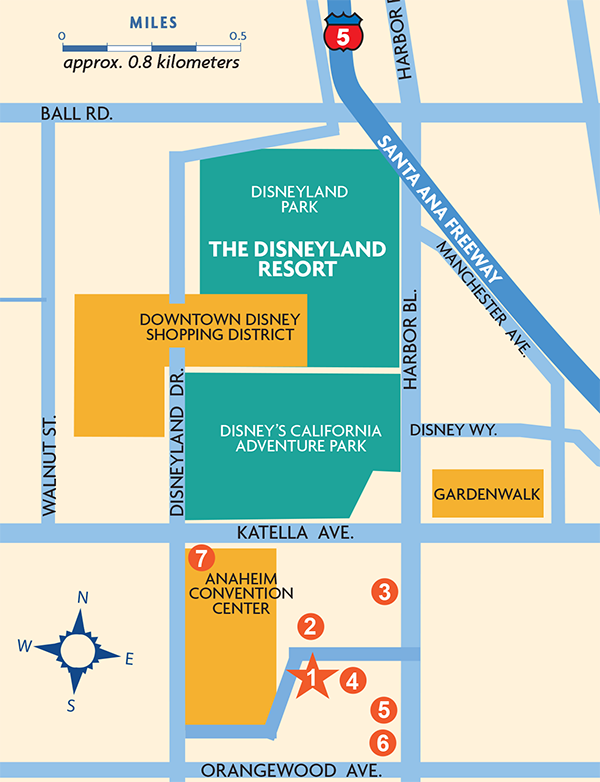Anaheim Hotel Map